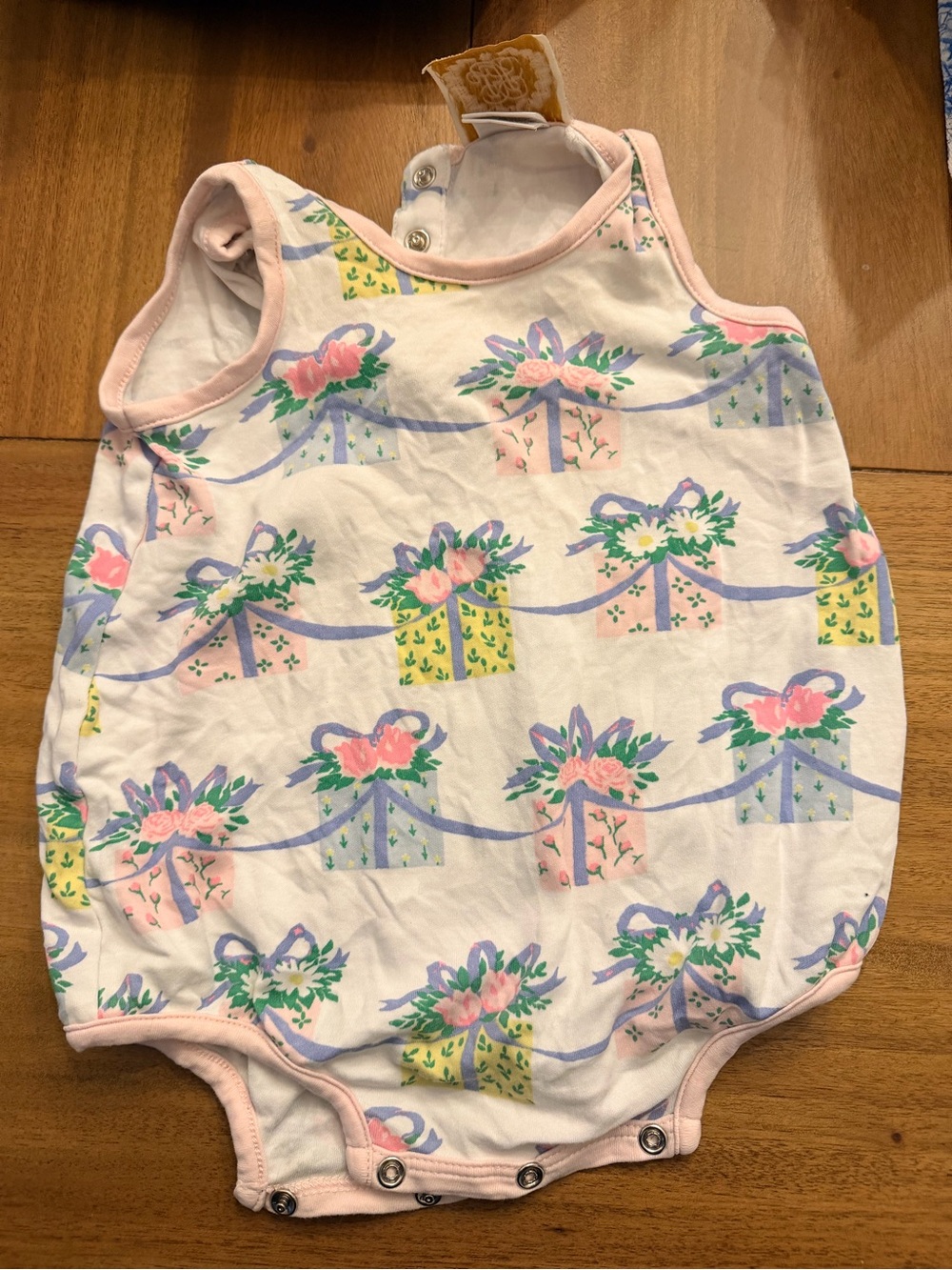 The Beaufort Bonnet Company Pink Floral Gift-Box Baby One-Piece